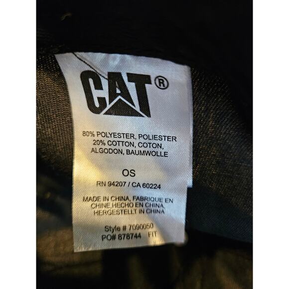 CAT Caterpillar Equipment Hat Adjustable Black w/ Embroidered Logo - Picture 7 of 8
